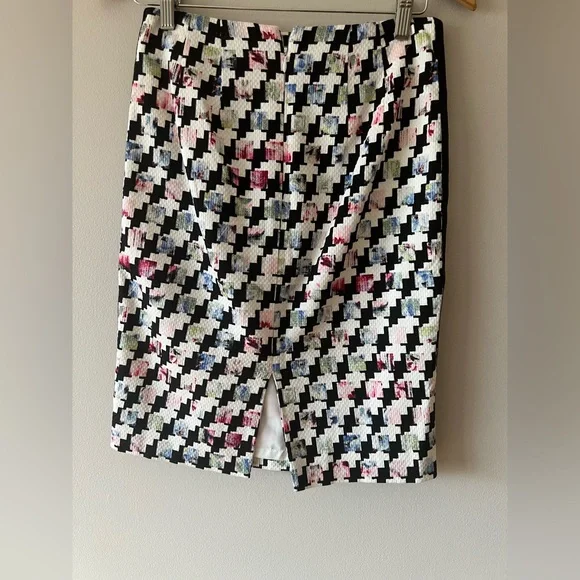 White House Black Market Houndstooth Mixed Print Pencil Skirt 2 - Picture 2 of 5